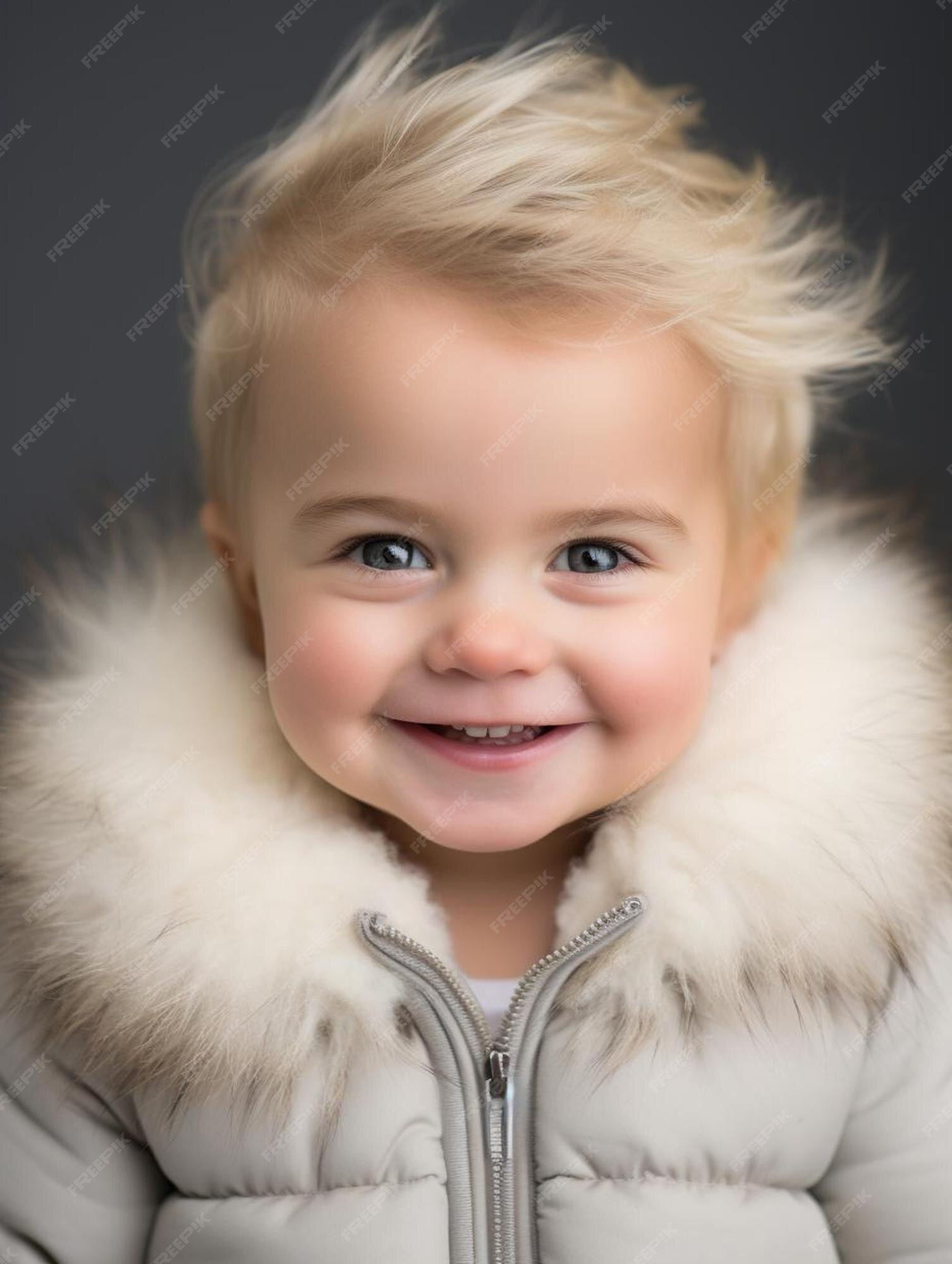 Foto de retrato de cabelo cacheado masculino infantil suíço