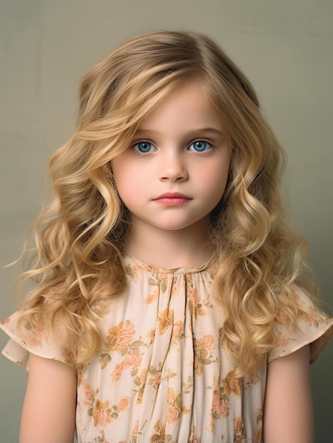 Foto de retrato de cabelo ondulado feminino infantil belga