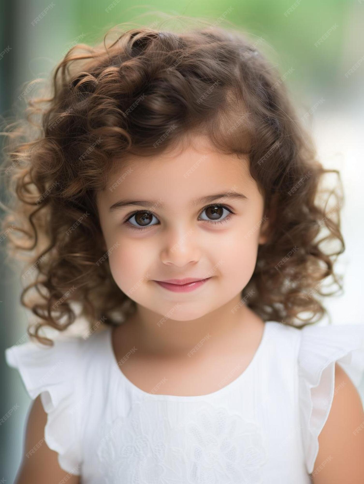 Foto de retrato de cabelo cacheado masculino infantil espanhol