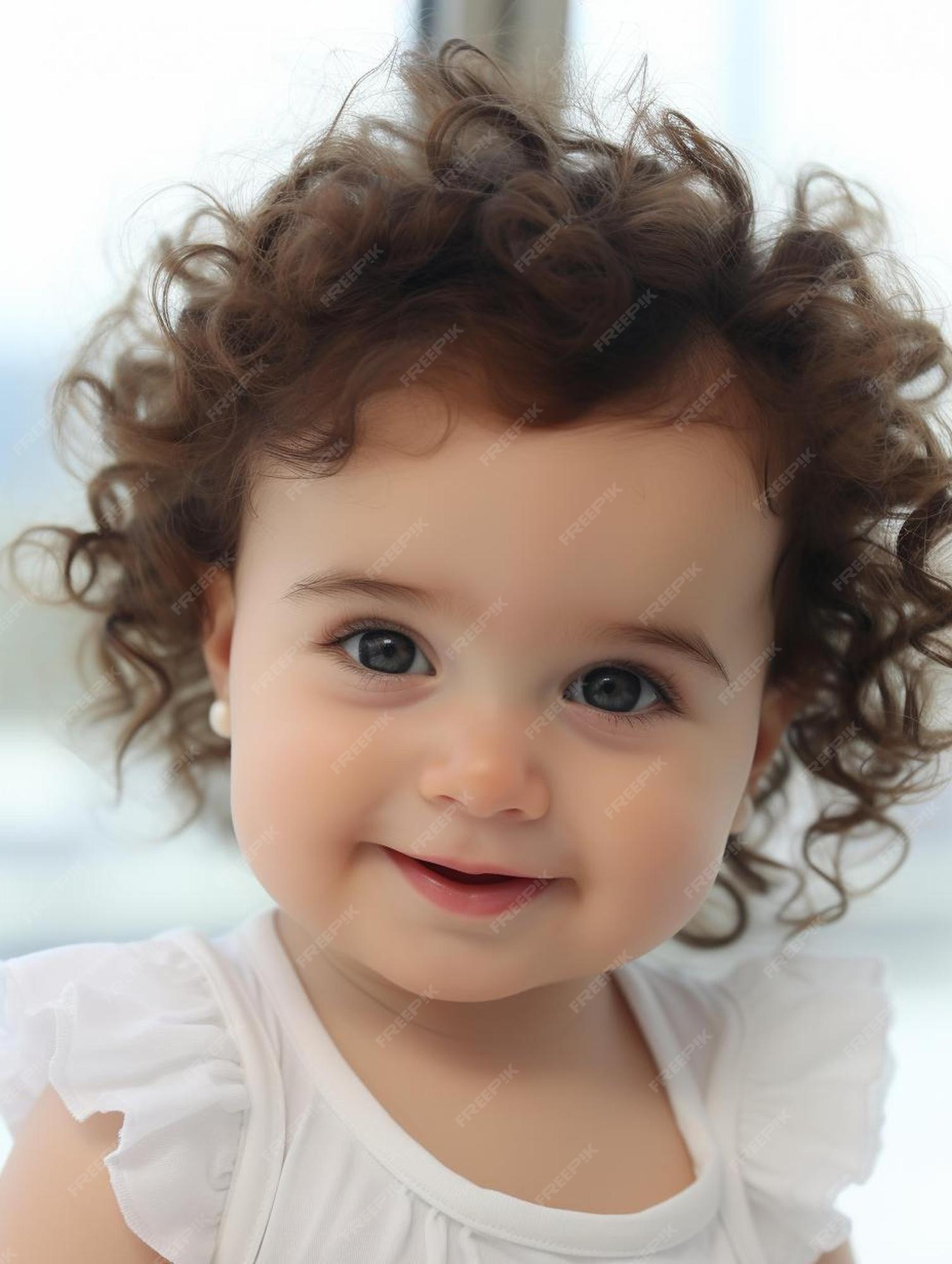 Foto de retrato de cabelo cacheado masculino infantil libanês