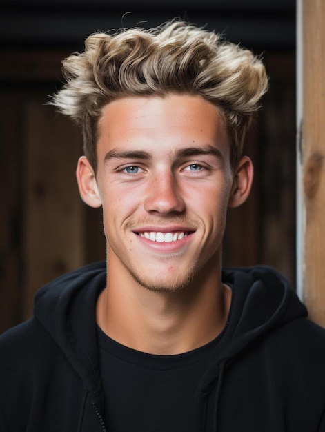 Foto de retrato de cabelos ondulados masculinos adolescentes da Nova Zelândia