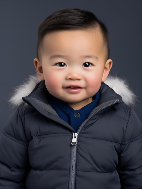 Foto foto de retrato de criança chinesa com cabelos lisos masculinos sorrindo