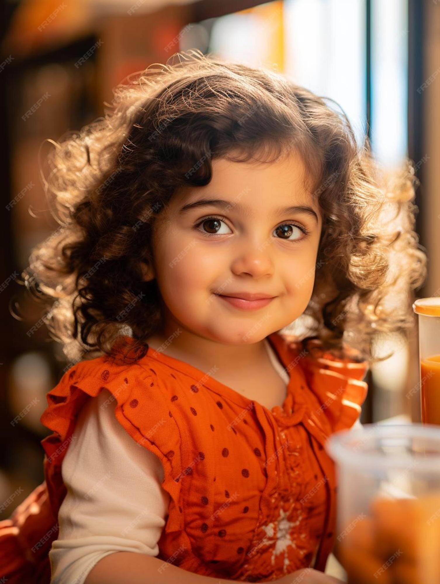 Foto de retrato de cabelo cacheado masculino infantil libanês