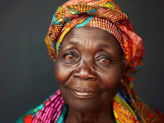 Foto de retrato de mulheres africanas idosas com fundo escuro
