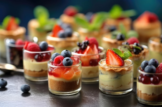 foto de sobremesa e frutas em comida de Catering Gerada AI