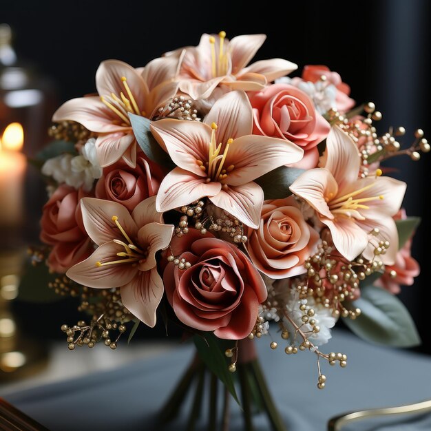 Foto foto de um buquê de flores de luxo ia geradora