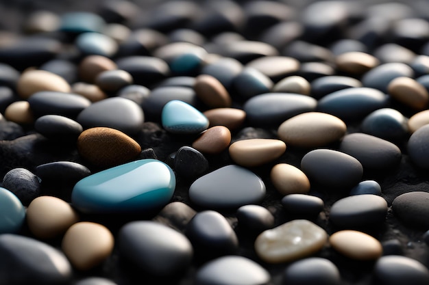 Foto foto de um close realista de um grupo de pedras naturais
