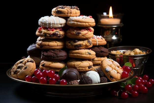 Foto de um delicioso arranjo de biscoitos