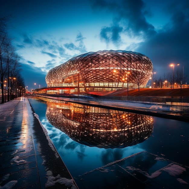 foto de um estádio de futebol ultra realista