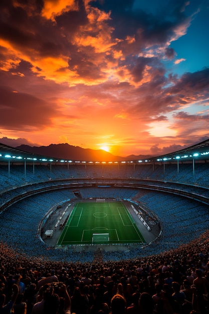 Foto de um estádio de futebol