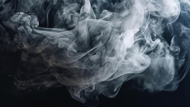 Foto de um fio de fumaça em um fundo escuro Generative ai