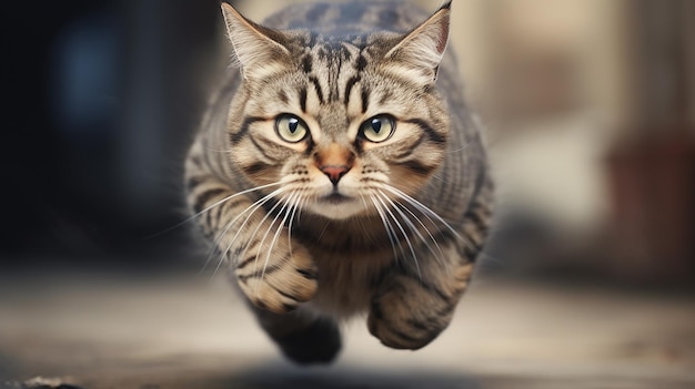 Foto de um gato correndo