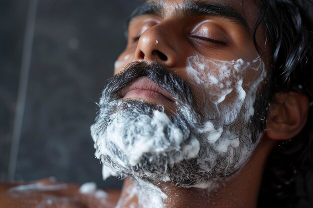 Foto de um homem a rapar a barba.