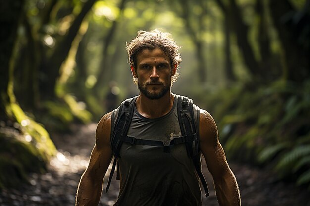 foto de um homem em humor de corrida ai gerado