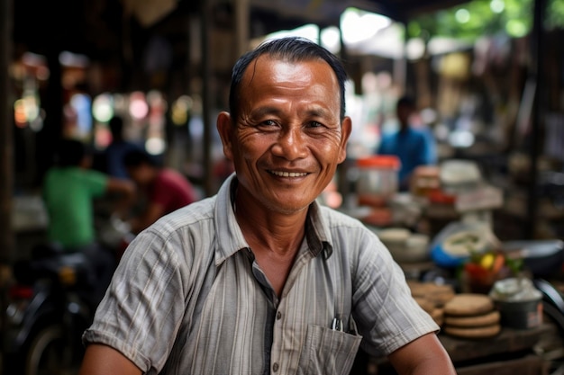 Foto de um homem no mercado