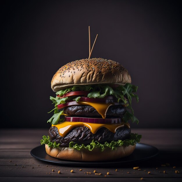 Foto de um incrível e delicioso cheeseburger