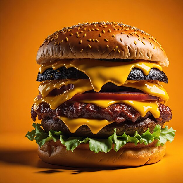 Foto de um incrível e delicioso cheeseburger