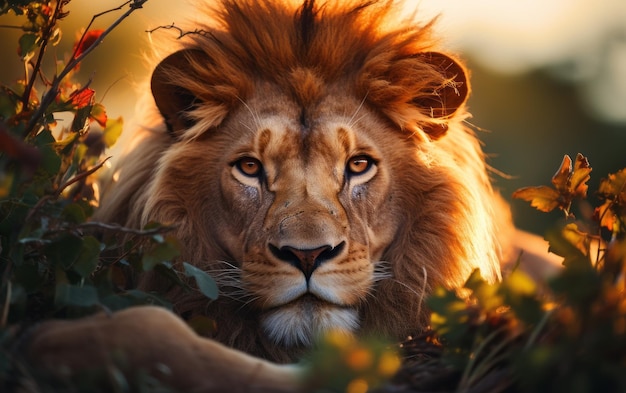 foto de um leão em estado selvagem 4k