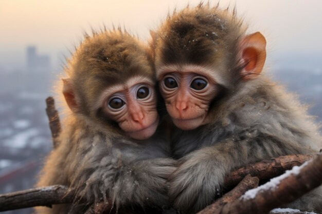 Foto de um macaco em habitat natural