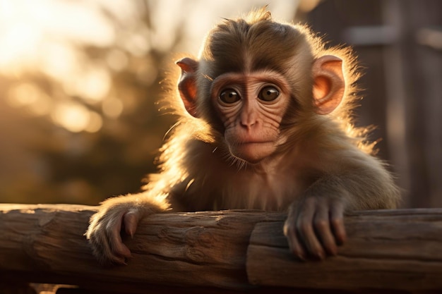 Foto de um macaco em habitat natural
