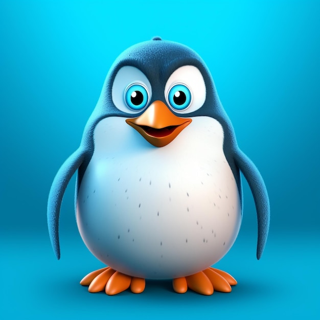 Foto de um personagem 3D de pinguim personagem de desenho animado O Símbolo da Antártida generativa ai