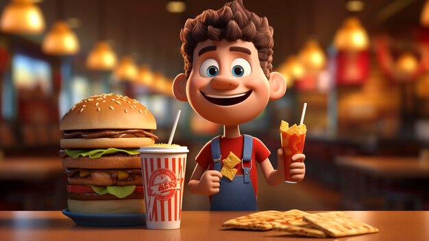 Foto foto de um personagem com um cartão de fidelidade de fast food