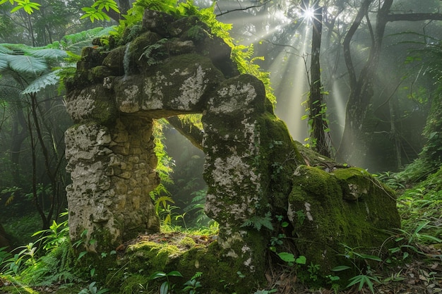 Foto de um pódio de pedra no mundo da renovação eterna