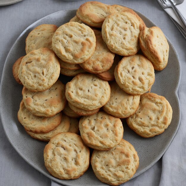 Foto de um prato cheio de biscoitos