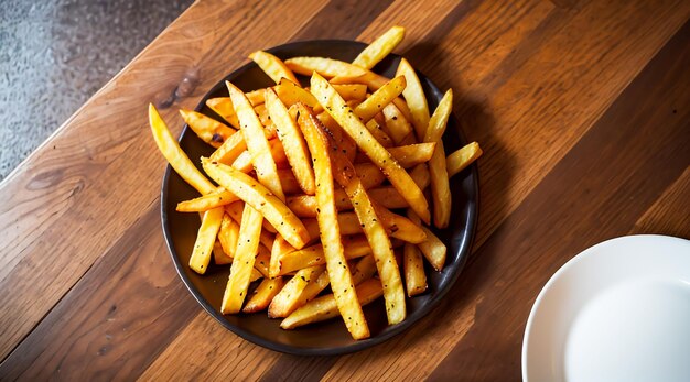 Foto de um prato de batatas fritas perfeito