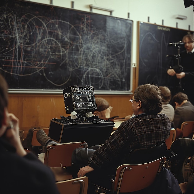 foto de um professor usando uma cadeira de rodas