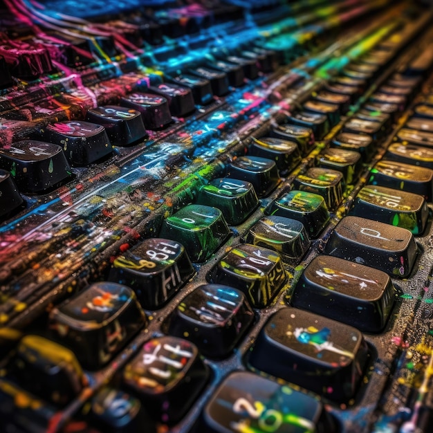 Foto de um teclado de computador com diversas teclas
