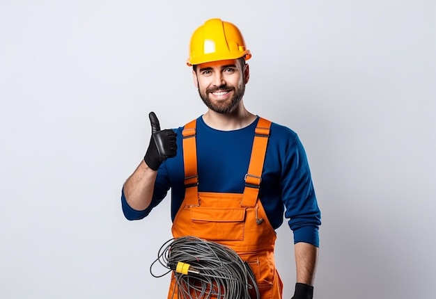 Foto de um técnico elétrico trabalhando