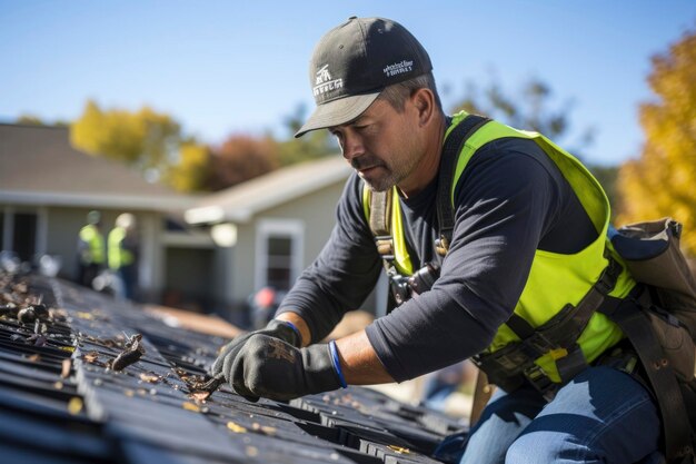 Foto de um técnico trabalhador solar