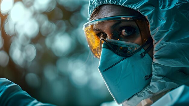 Foto de um virologista ou cientista de laboratório médico fazendo experiências com células virais