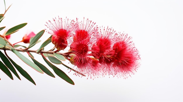 Foto foto de uma bela flor de bottlebrush isolada em fundo branco