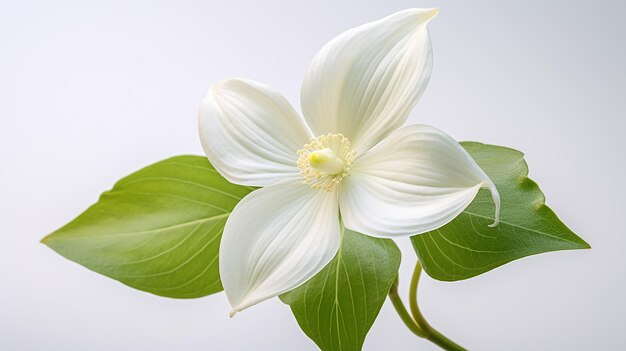 Foto de uma bela flor de Trillium isolada em fundo branco