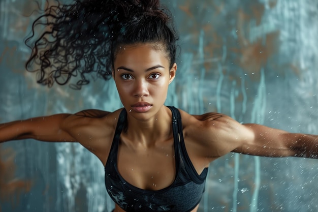 Foto de uma bela instrutora de fitness generativa de IA