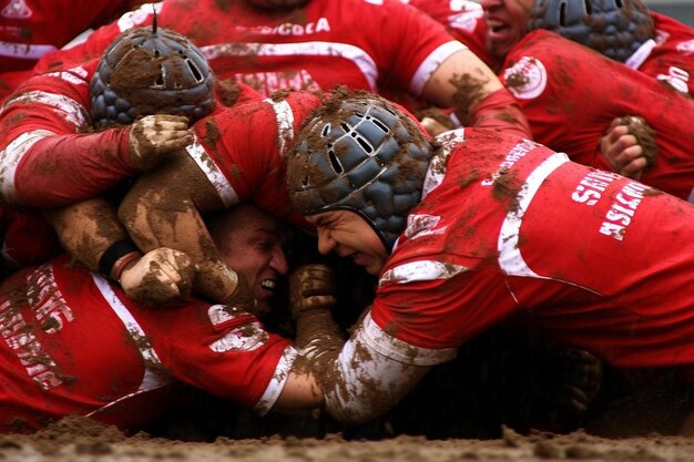 Foto de uma bola de rugby