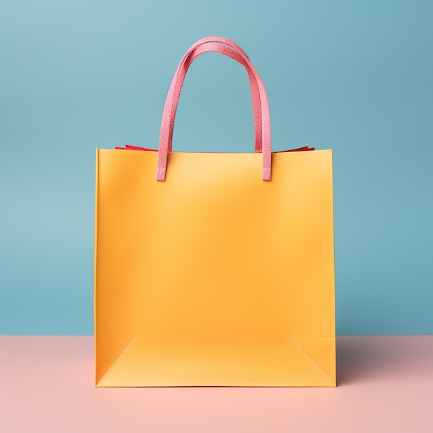 Foto foto de uma bolsa de compras isolada em fundo de cor