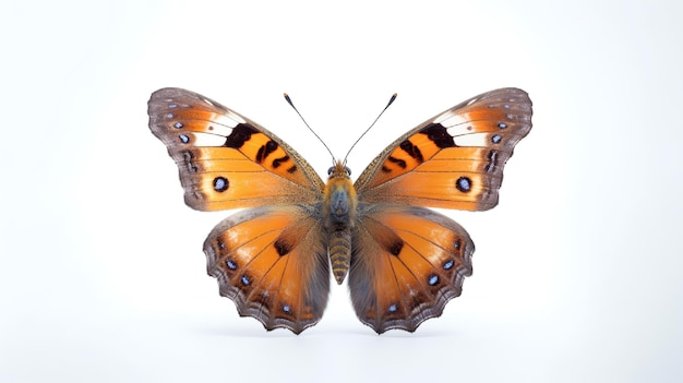 Foto de uma borboleta-imperadora isolada em fundo branco