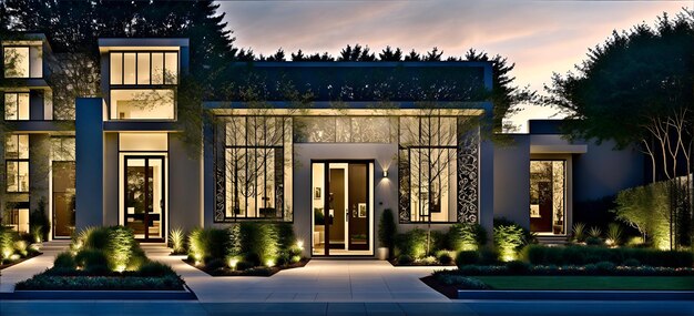 Foto de uma casa contemporânea com abundante luz natural e janelas no chão e no teto