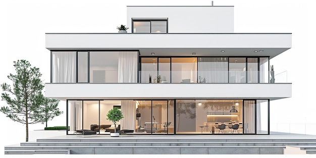 Foto de uma casa moderna isolada em fundo branco
