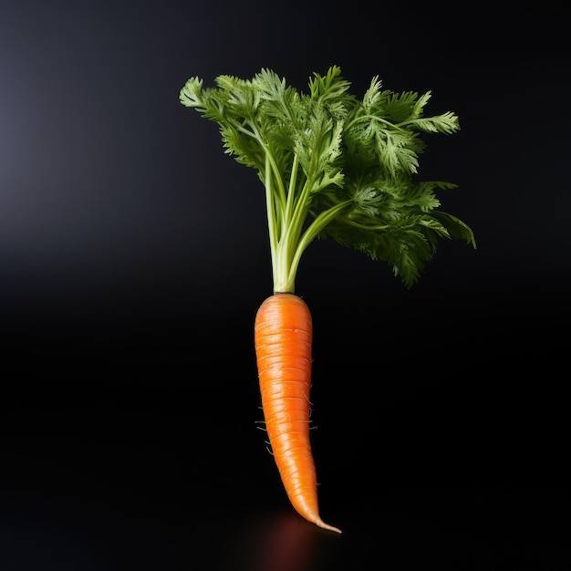 foto de uma cenoura com fundo preto