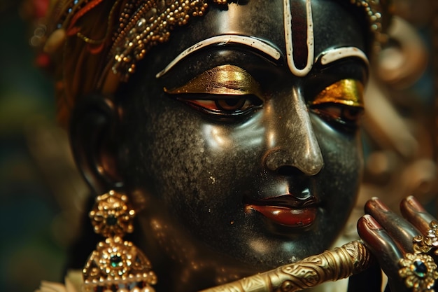 Foto de uma estátua de Krishna Generative AI
