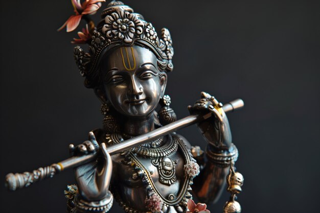 Foto de uma estátua de Krishna Generative AI