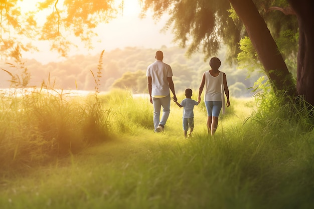 Foto de uma família afro-americana feliz Espaço de fotos e cópias