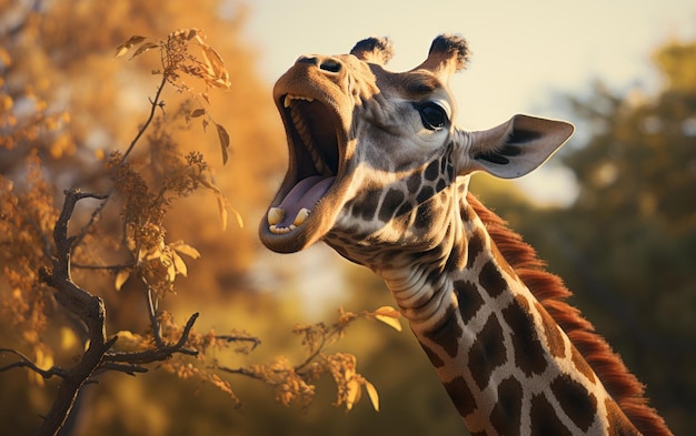 foto de uma girafa em estado selvagem 4k