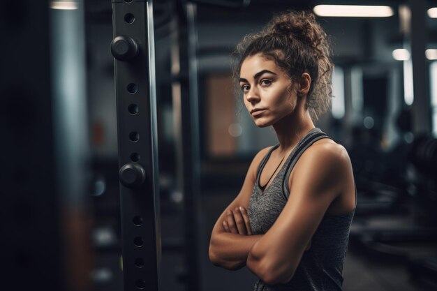 Foto foto de uma jovem esportiva na academia