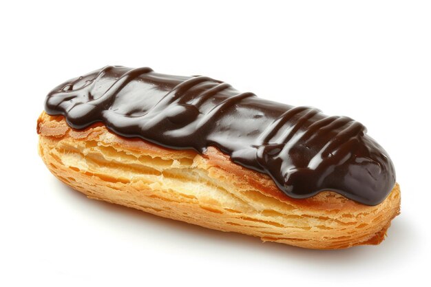 Foto de uma massa de eclair francesa isolada em fundo branco