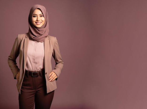 foto de uma mulher de negócios muçulmana feliz, bem sucedida e confiante posando